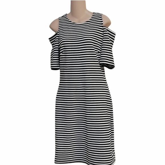 H&M Striped Cold Shoulder Dress Size M - Picture 4 of 11